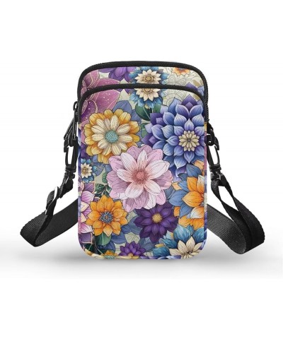 Tongluoye Crossbody Bags for Women Small Cellphone Purses Mini Shoulder Handbag Colorful Flower $9.02 Crossbody Bags