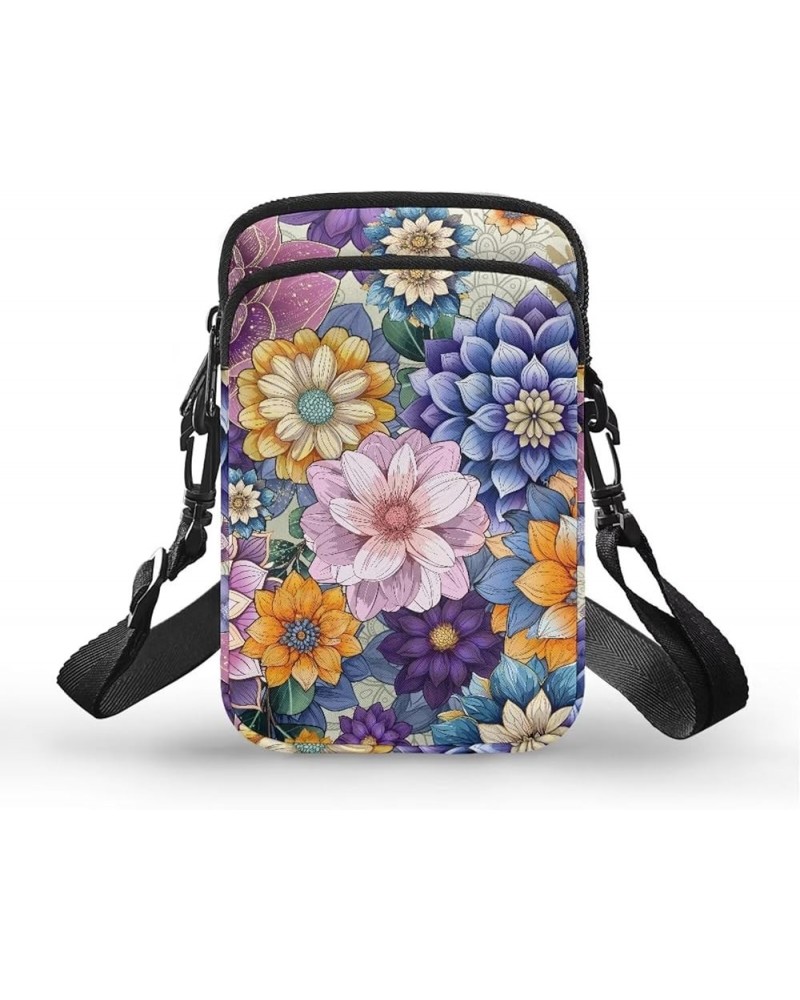 Tongluoye Crossbody Bags for Women Small Cellphone Purses Mini Shoulder Handbag Colorful Flower $9.02 Crossbody Bags