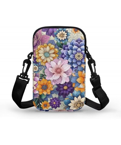 Tongluoye Crossbody Bags for Women Small Cellphone Purses Mini Shoulder Handbag Colorful Flower $9.02 Crossbody Bags