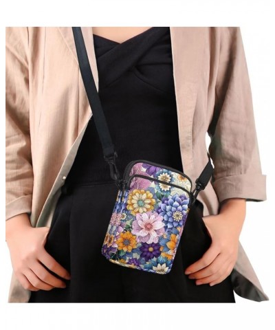 Tongluoye Crossbody Bags for Women Small Cellphone Purses Mini Shoulder Handbag Colorful Flower $9.02 Crossbody Bags