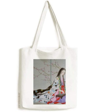 Plum Blossom Beauty Chinese Painting Tote Canvas Bag Shopping Satchel Casual Handbag $13.33 Totes