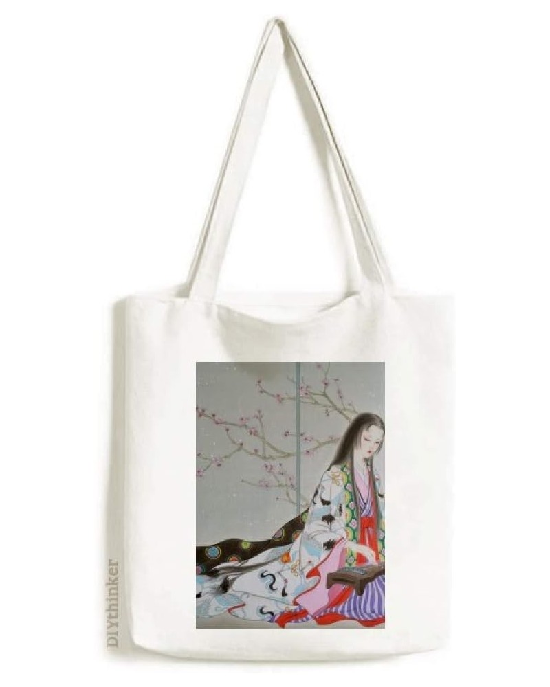 Plum Blossom Beauty Chinese Painting Tote Canvas Bag Shopping Satchel Casual Handbag $13.33 Totes