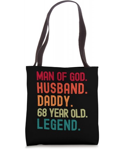 Man of God Husband Dad Funny 68th Birthday Vintage Dad 1955 Tote Bag $13.08 Totes