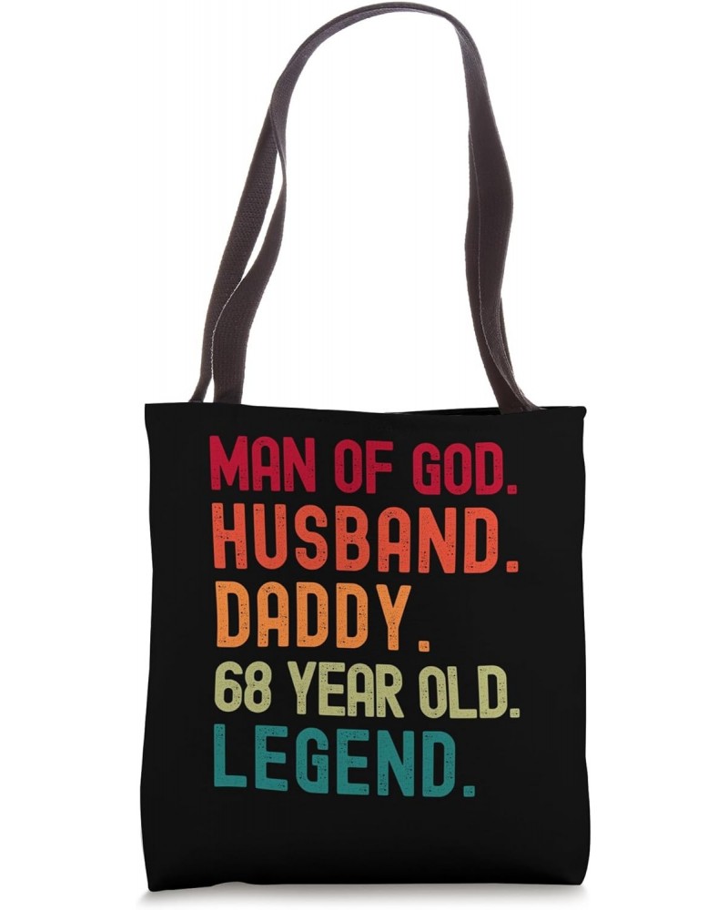 Man of God Husband Dad Funny 68th Birthday Vintage Dad 1955 Tote Bag $13.08 Totes