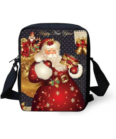 Animal Horse Pattern Women Cross Body Shoulder Bag for School Travel Santa Claus Package Red $9.71 Crossbody Bags