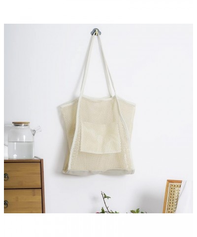 Updated Large Beach Tote Bag for 3 Towels, Womens Mesh Handbag Top-Handle Shoulder Bag Hot Beige $8.09 Totes