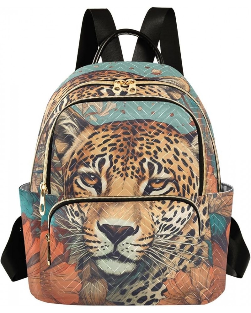 Women's Medium Fashion Backpack Leopard Flowery Print Ladies Travel Daypack Aesthetic Shoulder Bag 10.2×5.1×12.5 IN $21.59 Ba...