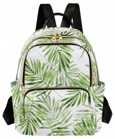 Green Leaves Fashion Backpack Purse for Women Multipurpose Casual Daypack with Multi Pockets & Secured Zipper Ladies Handbag ...