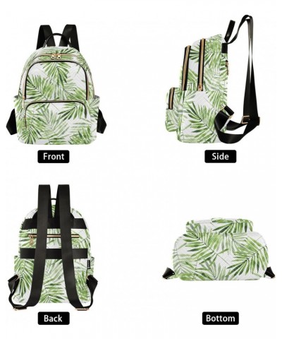 Green Leaves Fashion Backpack Purse for Women Multipurpose Casual Daypack with Multi Pockets & Secured Zipper Ladies Handbag ...