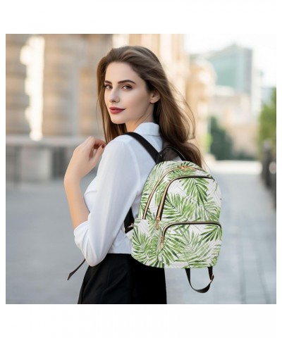 Green Leaves Fashion Backpack Purse for Women Multipurpose Casual Daypack with Multi Pockets & Secured Zipper Ladies Handbag ...