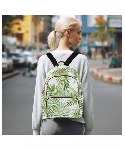 Green Leaves Fashion Backpack Purse for Women Multipurpose Casual Daypack with Multi Pockets & Secured Zipper Ladies Handbag ...