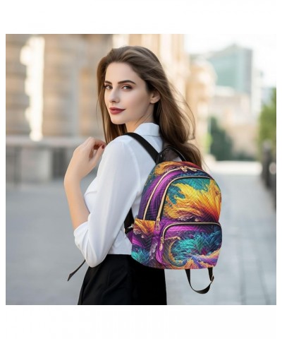 Medium Fashion Backpack for Women Colorful Liquid Paint Print Ladies Travel Daypack Aesthetic Shoulder Bag 10.2×5.1×12.5 IN $...