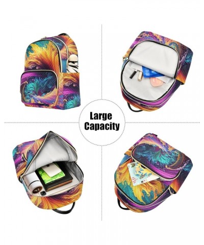 Medium Fashion Backpack for Women Colorful Liquid Paint Print Ladies Travel Daypack Aesthetic Shoulder Bag 10.2×5.1×12.5 IN $...