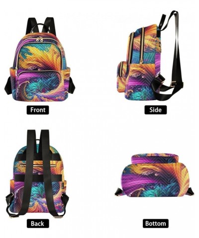 Medium Fashion Backpack for Women Colorful Liquid Paint Print Ladies Travel Daypack Aesthetic Shoulder Bag 10.2×5.1×12.5 IN $...