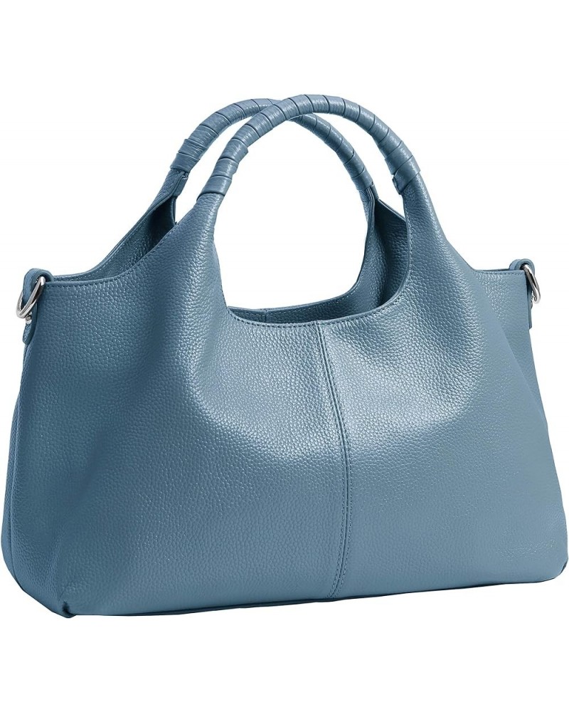 Genuine Leather Shoulder Bags Purses and Handbags for Women Top Handle Tote Satchel Ladies Hobo Crossbody Bags Light Blue $35...