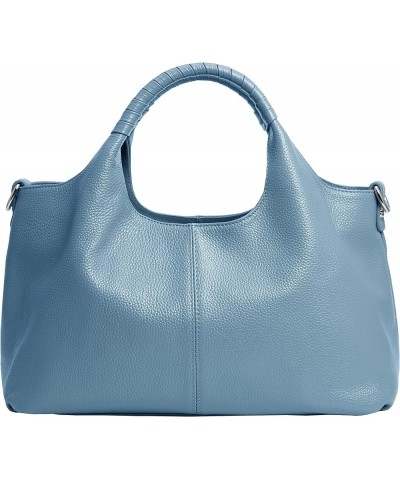 Genuine Leather Shoulder Bags Purses and Handbags for Women Top Handle Tote Satchel Ladies Hobo Crossbody Bags Light Blue $35...