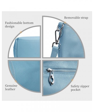 Genuine Leather Shoulder Bags Purses and Handbags for Women Top Handle Tote Satchel Ladies Hobo Crossbody Bags Light Blue $35...