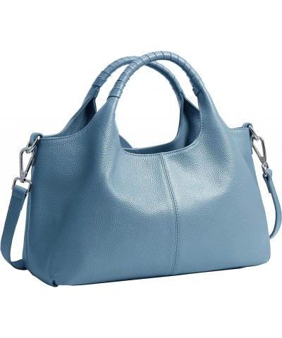 Genuine Leather Shoulder Bags Purses and Handbags for Women Top Handle Tote Satchel Ladies Hobo Crossbody Bags Light Blue $35...