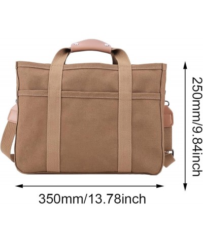 Womens Canvas Tote Bag Large Capacity Multi-pocket Casual Bags Shoulder Crossbody Tote Bag Travel Everything Bag Brown $24.58...