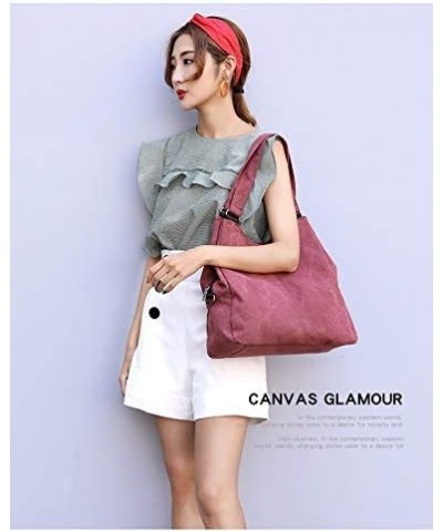 Canvas Handbags for Women Ladies Vintage Hobo Tote Bag Casual Shoulder Bag Daily Purse Purple $13.02 Shoulder Bags