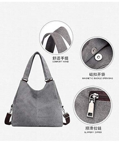 Canvas Handbags for Women Ladies Vintage Hobo Tote Bag Casual Shoulder Bag Daily Purse Purple $13.02 Shoulder Bags