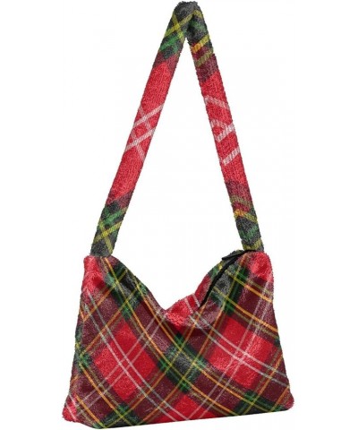 Multicolor Roses Women's Shoulder Handbags, Bags for Women Handbag, Autumn Handbags Tartan Plaid Fabric Checkered $11.99 Shou...