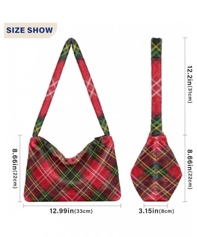 Multicolor Roses Women's Shoulder Handbags, Bags for Women Handbag, Autumn Handbags Tartan Plaid Fabric Checkered $11.99 Shou...