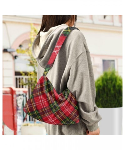 Multicolor Roses Women's Shoulder Handbags, Bags for Women Handbag, Autumn Handbags Tartan Plaid Fabric Checkered $11.99 Shou...