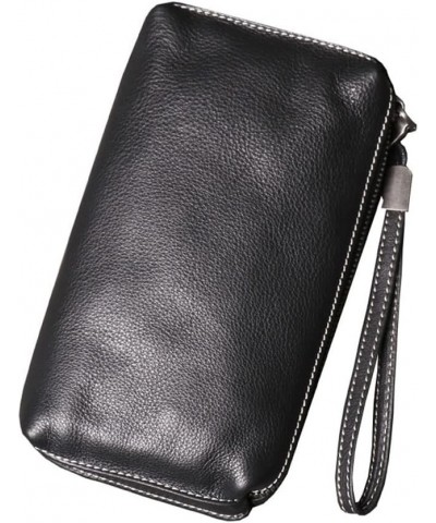 Leather Men Clutch Purse Bag, Men Wristlet Holder Wrist Bag Pack Business Handbag 21*3*12 Black $108.43 Wallets