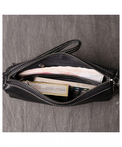 Leather Men Clutch Purse Bag, Men Wristlet Holder Wrist Bag Pack Business Handbag 21*3*12 Black $108.43 Wallets