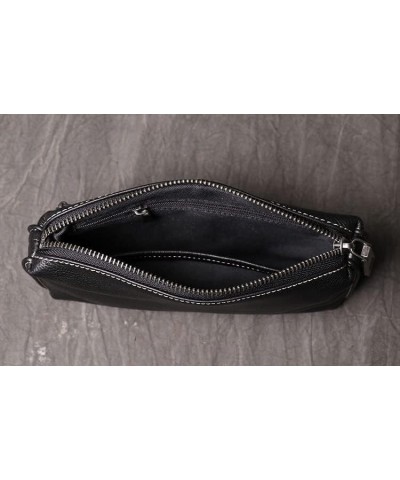 Leather Men Clutch Purse Bag, Men Wristlet Holder Wrist Bag Pack Business Handbag 21*3*12 Black $108.43 Wallets