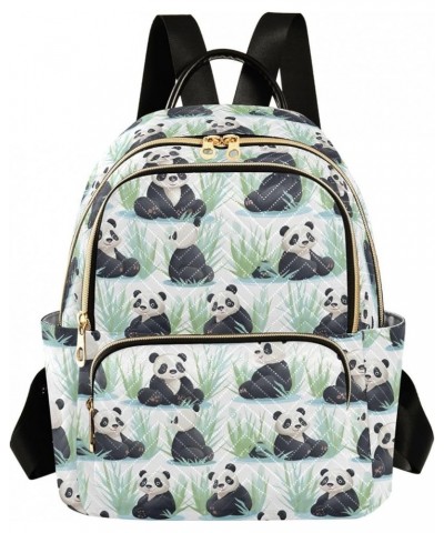 Cute Panda Animal Bamboo Backpack for Women Fashion Shoulder Bags Small Casual Daypack Travel Bag S 202a5018 M(11.4"x6.1"x14....