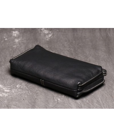 Leather Men Clutch Purse Bag, Men Wristlet Holder Wrist Bag Pack Business Handbag 21*3*12 Black $108.43 Wallets