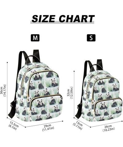 Cute Panda Animal Bamboo Backpack for Women Fashion Shoulder Bags Small Casual Daypack Travel Bag S 202a5018 M(11.4"x6.1"x14....