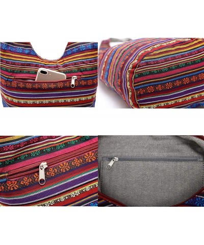 Bohemian Crossbody Bag Purse Zip Hobo Sling Bag Hippie Thai Top Messenger Bags Wine $10.12 Hobo Bags