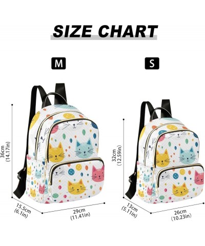 Small Backpack Purse for Women, Colorful Cats Travel Bag Casual Daypack Shoulder Bag Small $15.48 Backpacks