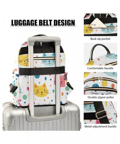 Small Backpack Purse for Women, Colorful Cats Travel Bag Casual Daypack Shoulder Bag Small $15.48 Backpacks