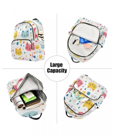 Small Backpack Purse for Women, Colorful Cats Travel Bag Casual Daypack Shoulder Bag Small $15.48 Backpacks