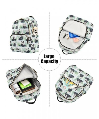 Cute Panda Animal Bamboo Backpack for Women Fashion Shoulder Bags Small Casual Daypack Travel Bag S 202a5018 M(11.4"x6.1"x14....