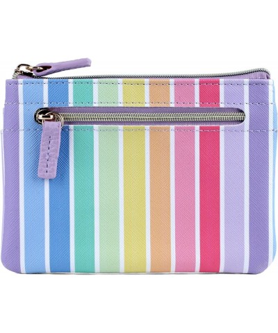 Julia Buxton Colorful Polka Dot Vegan Leather Lg. ID Coin Case Polka Dot Rainbow Stripes Lilac $17.40 Wallets