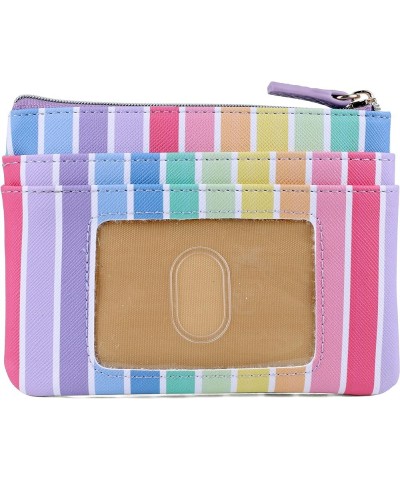 Julia Buxton Colorful Polka Dot Vegan Leather Lg. ID Coin Case Polka Dot Rainbow Stripes Lilac $17.40 Wallets