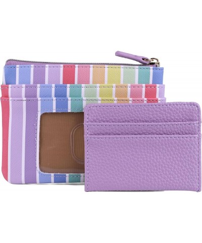 Julia Buxton Colorful Polka Dot Vegan Leather Lg. ID Coin Case Polka Dot Rainbow Stripes Lilac $17.40 Wallets