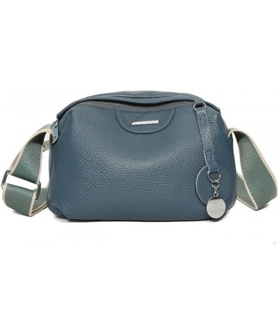 Genuine Leather Crossbody Bag for Women Fashion Shoulder Bag Purse with Wide Adjustable Strap Blue $13.21 Crossbody Bags