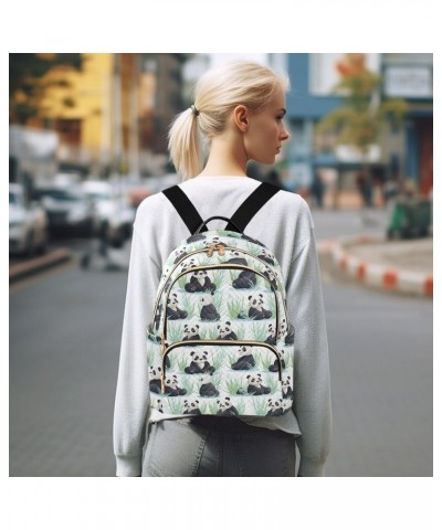 Cute Panda Animal Bamboo Backpack for Women Fashion Shoulder Bags Small Casual Daypack Travel Bag S 202a5018 M(11.4"x6.1"x14....