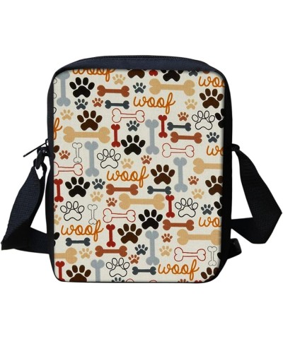 Crossbody Bag, Small Coin Purse, Adjustable Strap Phone Messenger Bag Bones Dog Paw Print $10.25 Crossbody Bags