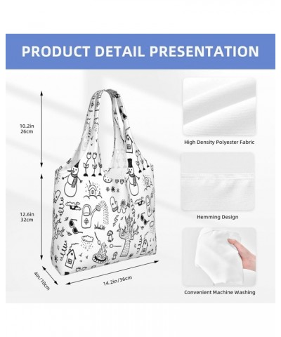 Merry Christmas Single Shoulder Commuter Canvas Tote Bags For Women And Men Merry Christmas35 $9.23 Totes