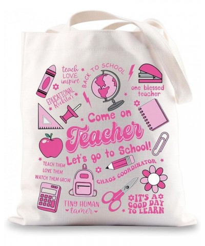 Teacher Canvas Tote Bag Teacher Thank You Gifts Teacher Shoulder Bag Teacher Appreciation Gifts Come on Teacher $9.82 Totes