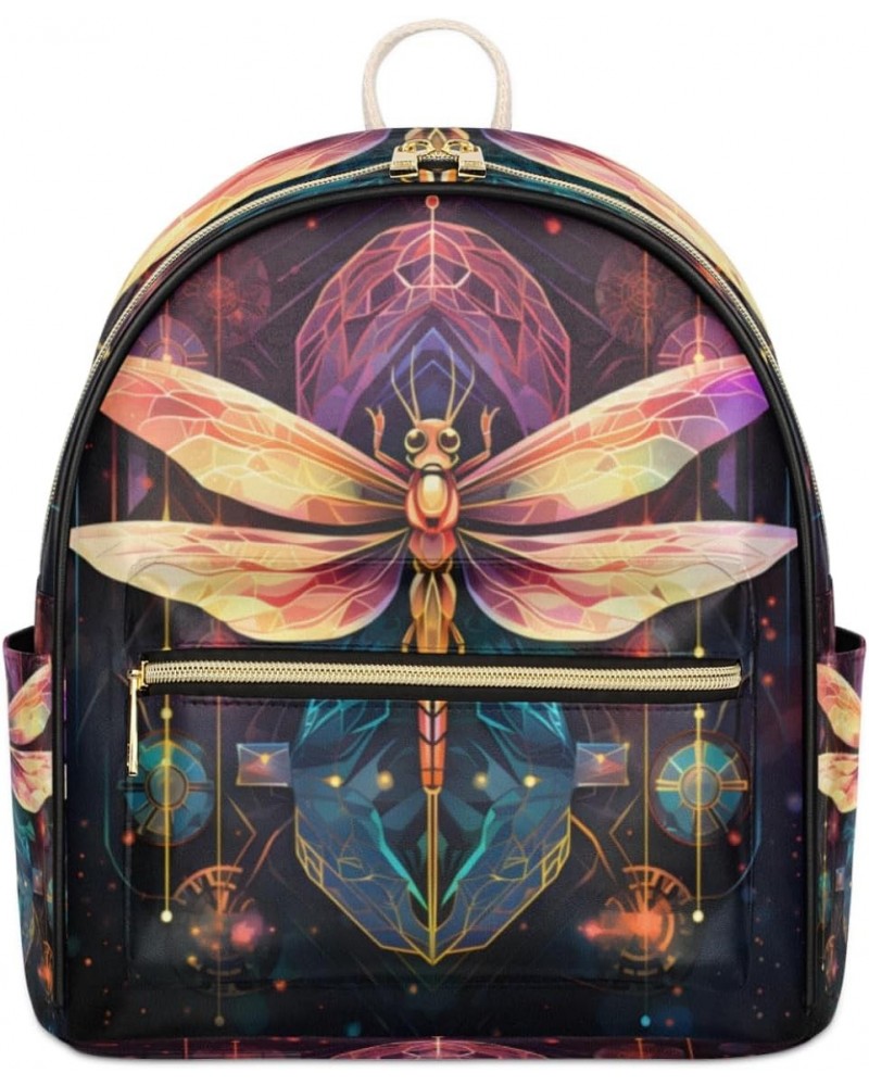 Dragonfly Boho Backpack Purse for Women PU Leather Lightweight Ladies Shoulder Fashion Satchel Bags Travel Casual Daypack $30...