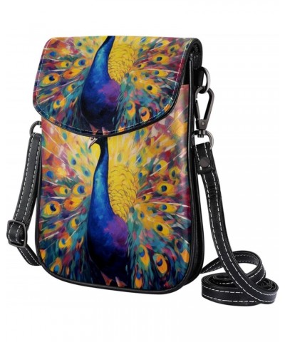 Crossbody Bags for Women,Crossbody Bag Men,Small Sling Bag,Animal Colorful Peacock Art Painting,Crossbody Purse $11.87 Crossb...