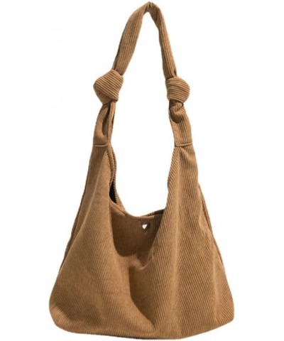 Corduroy Tote Bag Cute Tote Bag Aesthetic Tote Bag Kawaii Bag Tote Bags Shoulder Bag for Women (Brown) Brown $11.27 Totes